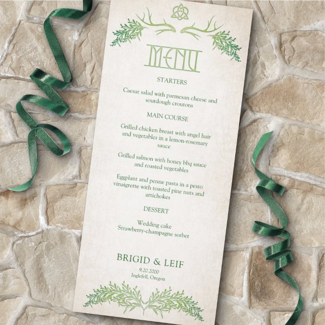 Pagan Celtic Antlers Bröllop Menu (Skapare uppladdad)
