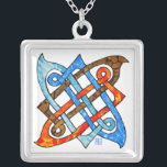 Pagan Celtic Knot Earth Luft Fire Vatten Inslag Silverpläterat Halsband<br><div class="desc">Koppla till planeten med Briana Blairs ursprungliga keltiska knut i inslag-designen. Bilden av en fyra hörnlösa knutar i andlig visar det naturliga inslag och hur de alla är sammankopplade. Jorden,  Luft,  elden och Vatten är var och en biet i knuten,  alla skilda men sammanflätade.</div>