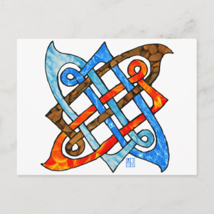Pagan Celtic Knot Earth Luft Fire Vatten Inslag Vykort