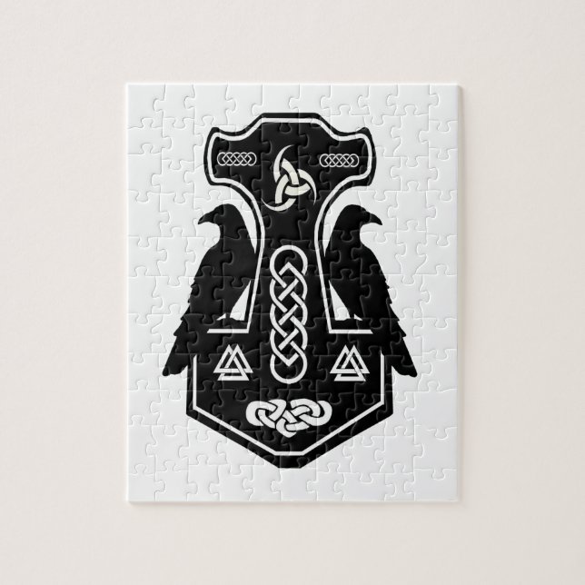 Pagan Celtic Norse Thors Hammer Pussel (Vertikal)