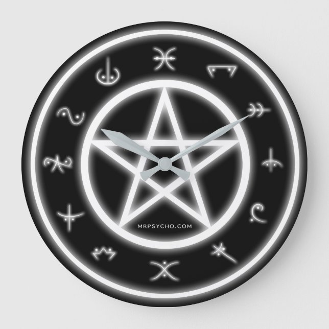Pagan Clock Symbols Stor Klocka (Framsida)