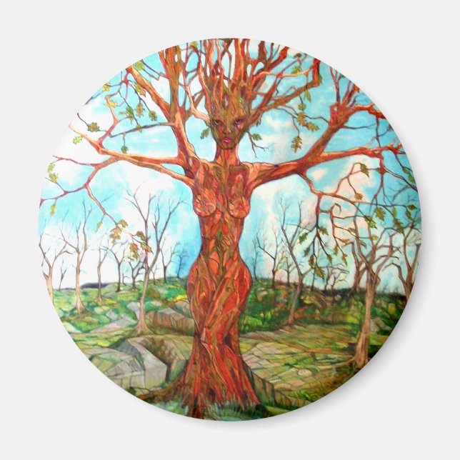 Pagan Dryad Träd Goddess Wiccan Nature Art Magnet (Framsidan)