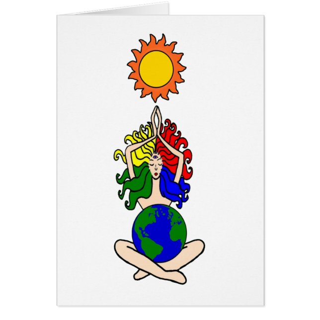 Pagan elementärt solgudinnakort hälsningskort (Framsidan)