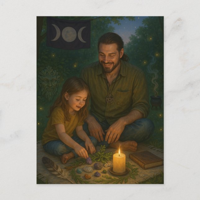 Pagan Fars dag Bluting Vykort (Framsida)