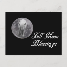 Pagan Full Moon Blessings Varg Måne Vykort