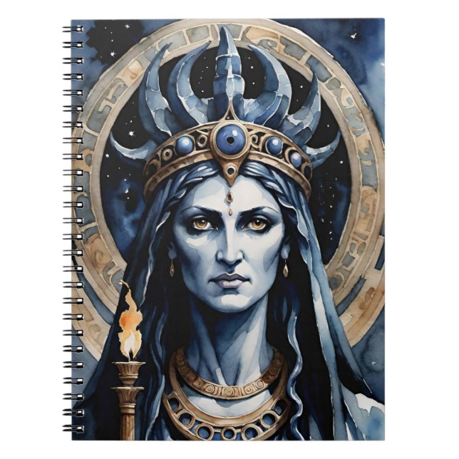 Pagan Grekiska gudinna Hecate Occult Mystical Quee Anteckningsbok (Framsidan)