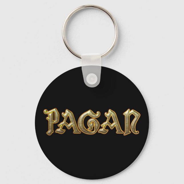Pagan Guld Nyckelring Fob Wicca Wiccan Keychain (Framsida)