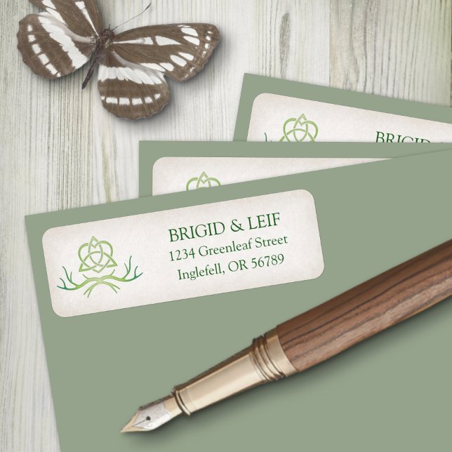 Pagan Handfixing Bröllop Returadress Etikett (Skapare uppladdad)