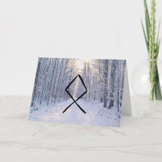 Pagan, Heathen Yule Helgdag Card, Othala Rune Tack Kort