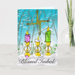 Pagan Imbolc-mappat gratulationskort Kort