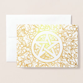 Pagan jul-pentagram folierat kort