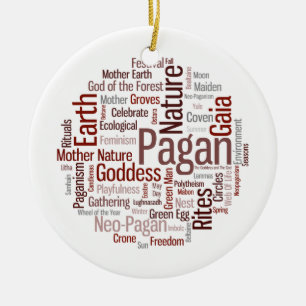 Pagan ord julgransprydnad keramik
