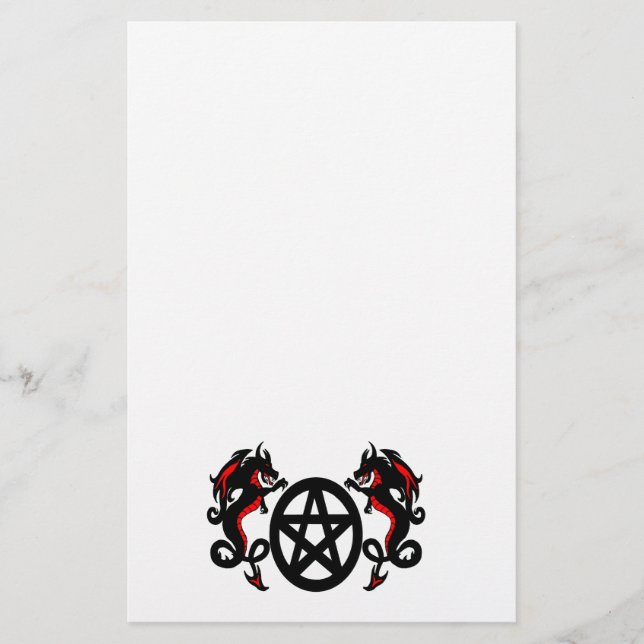 Pagan Pentacle och Red Dragons Brevpapper (Framsida)