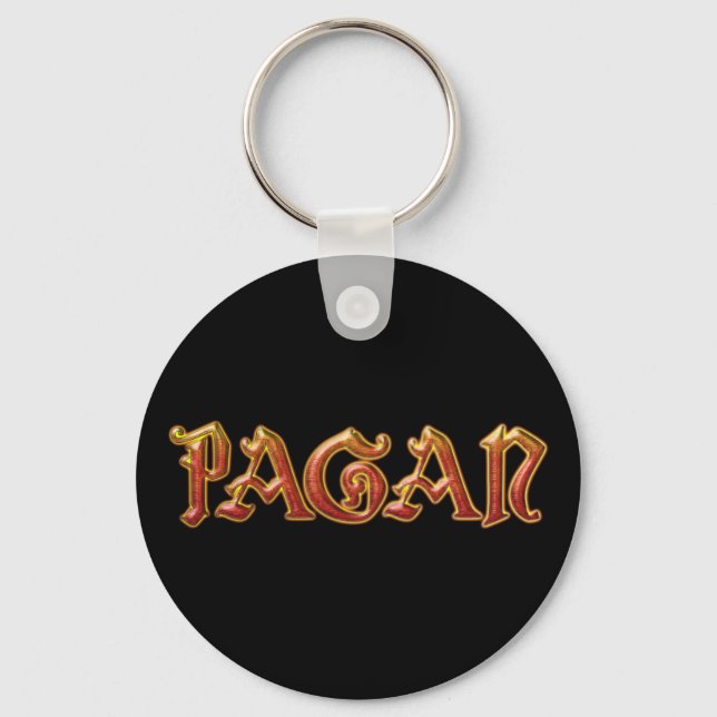 Pagan Red Flame Witch Wiccan Nyckel Fob Keychain Nyckelring (Framsida)