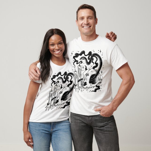 Pagan Skull Snake and Candles T Shirt (Unisex)