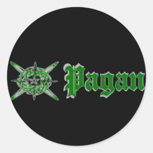 Pagan Star Grönt Runt Klistermärke