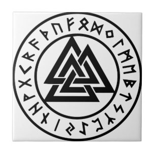Pagan symbolOdins fnurra Valknut Kakelplatta