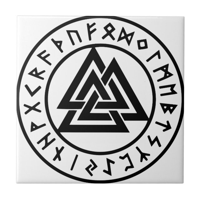 Pagan symbolOdins fnurra Valknut Kakelplatta (Framsidan)
