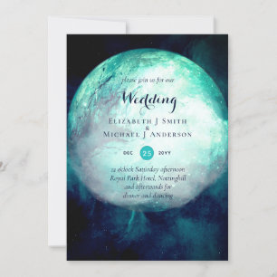 Pagan Teal Måne Gothic Wedding bjudes in