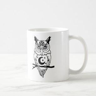 Pagan uggla med pentaclen och månen kaffemugg
