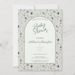 Pagan Vild Forest Baby Shower Inbjudningar