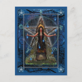 Pagan vykort - ~ Water för Spellweaver häxa'blått