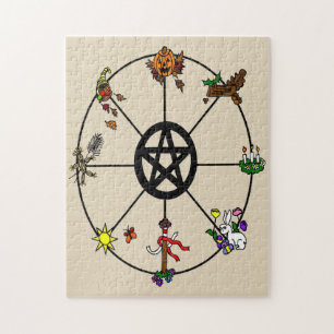 Pagan Wicca rullar av året Pussel