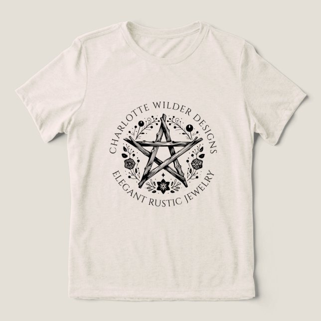 Pagan Wiccan Rustic Kraft Jewelry Designer T Shirt (Design Framsida)