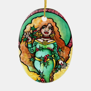 Pagan Yule Goddess Julgransprydnad Keramik