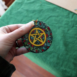 Pagan Yule Pentagram Julgransprydnad Keramik