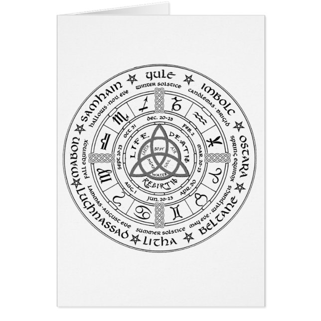 Paganen rullar av året hälsningskort (Framsidan)