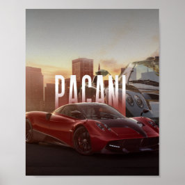 Pagani Supercars Stadsscen Poster