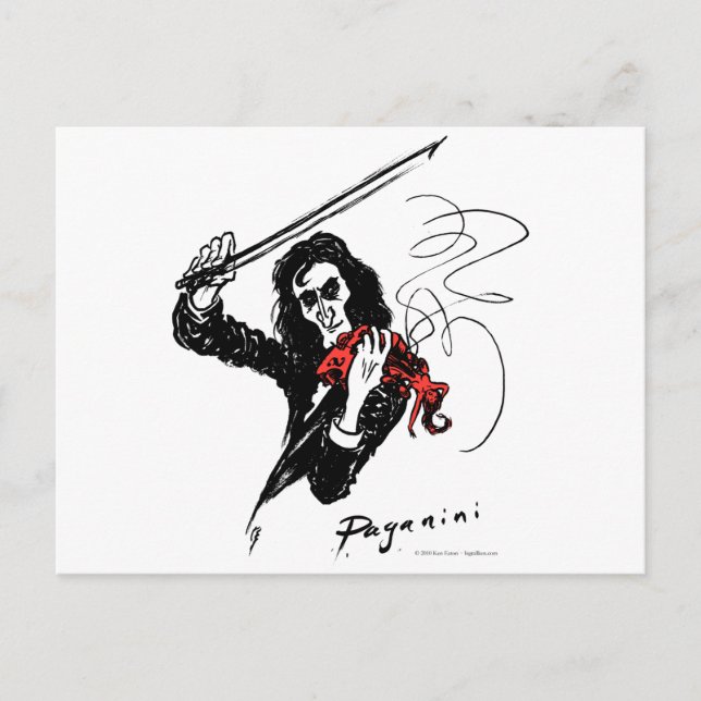 Paganini färg3 b&red 300dpi vykort (Framsida)