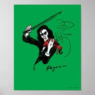 Paganini med violin poster 11"x14"