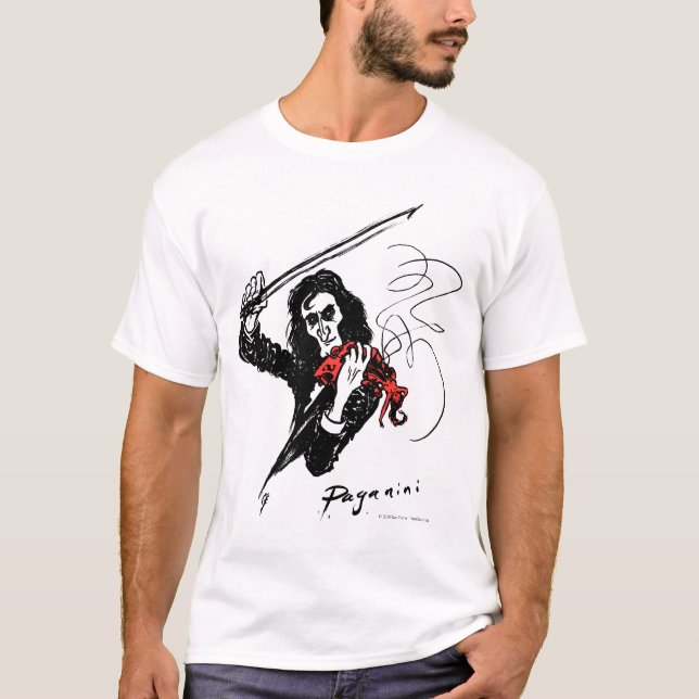 Paganini som leker en röd fiolT-tröja Tee Shirt (Framsida)
