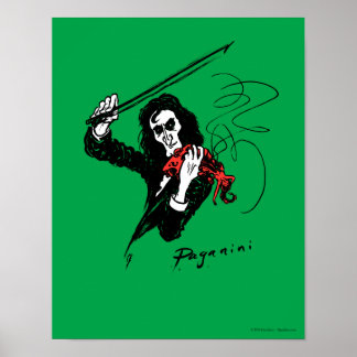 Paganini spelar en röd violin 11x14-poster poster