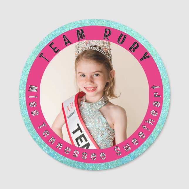 Pageant Button Pin Namnbricka (Framsida)