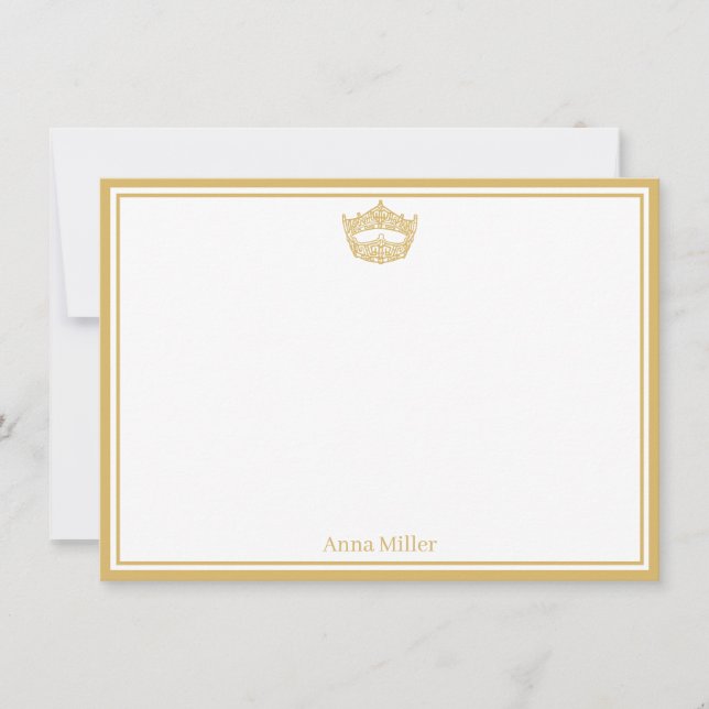 Pageant Crown Platt Notkort Anteckningskort (Framsida)