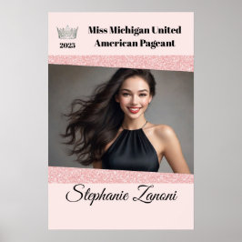 Pageant Dörr Poster Banner Rose Guld Glam