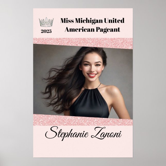 Pageant Dörr Poster Banner Rose Guld Glam (Framsidan)