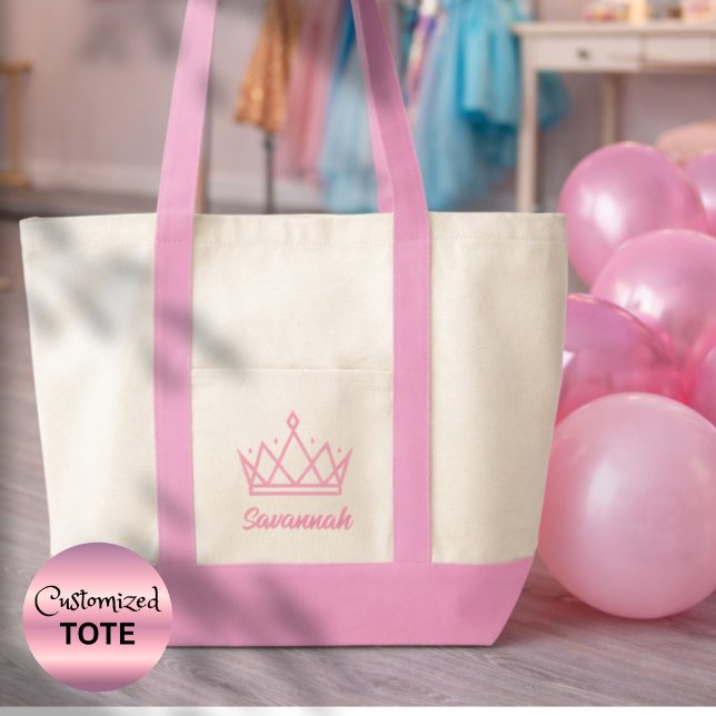 Pageant Essentials Anpassad Kron Titelinnehavare Tygkasse (Make her reign more memorable with a customized tote for pageant events, rehearsals and appearances)
