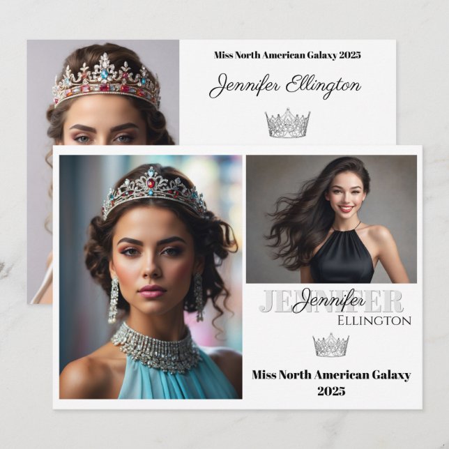 Pageant Essentials Autograf Comp Card Inbjudningar (Fram/baksida)