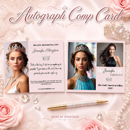 Pageant Essentials Autograf Comp Card Inbjudningar