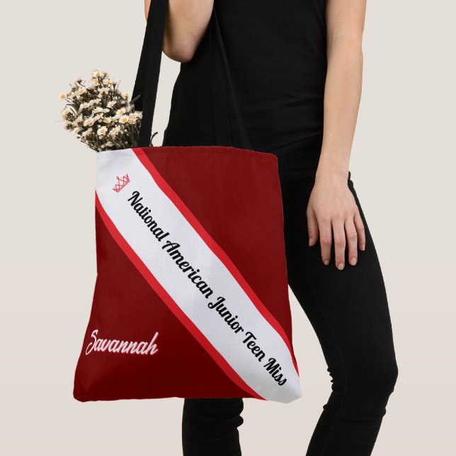 Pageant Essentials Custom Crown and Sash Tote Tygkasse (Närbild)