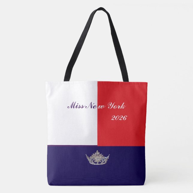 Pageant Silver Crown Tote Bag-Large Red white blue Tygkasse (Framsida)