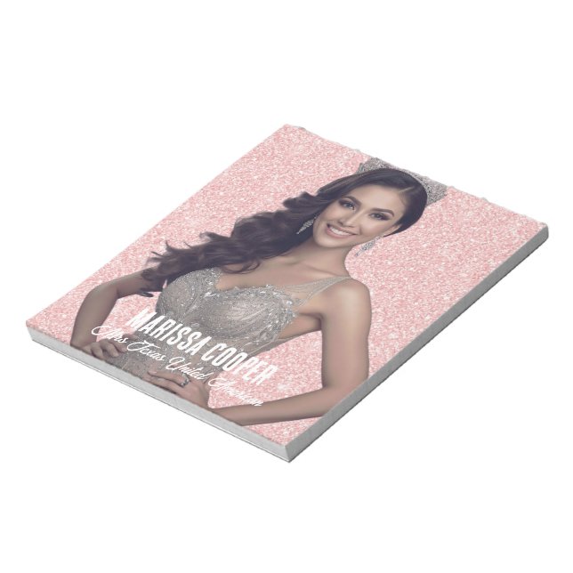 Pagent autografblock Rosa Guld Foto Pad Anteckningsblock (Roterad)