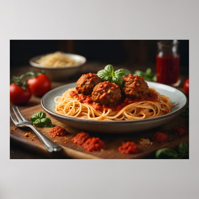 Paghetti- och köttbullar poster (Framsidan)