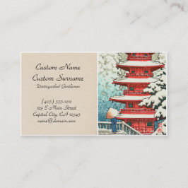Pagod i snö Kawase Hasui shin hanga konst Visitkort