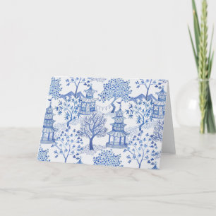 Pagoda Forest Blue and White Kort
