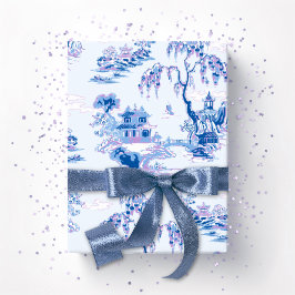 Pagoda Garden in Blue and Purple Presentpapper